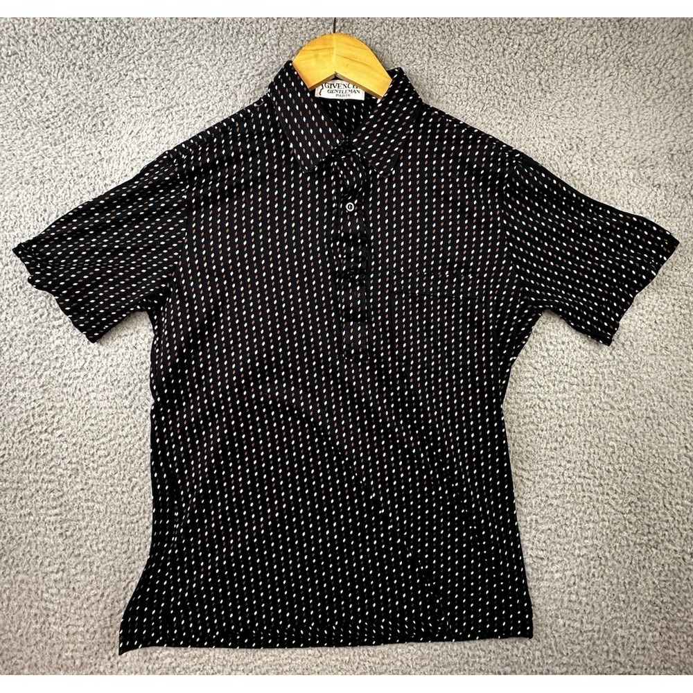 Vintage Givenchy Gentlemen Polo Shirt Mens M (Fits Small) S/S Geometric
